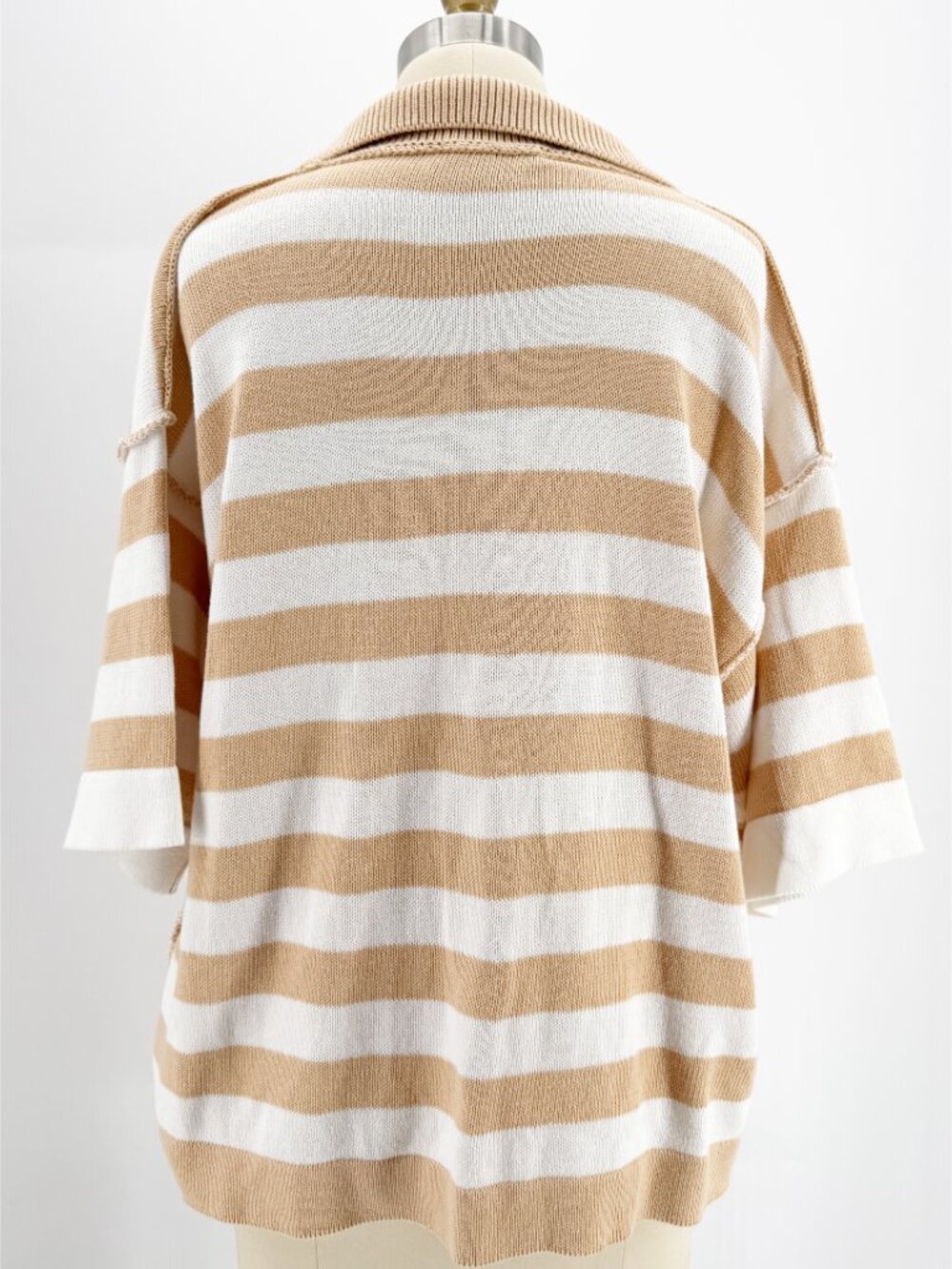 ROBERTO COLLINA Beige & Cream Knit Polo Shirt M - Picture 3 of 10